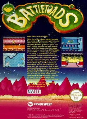 Battletoads (Japan) (Aftermarket) (Unl) box cover back